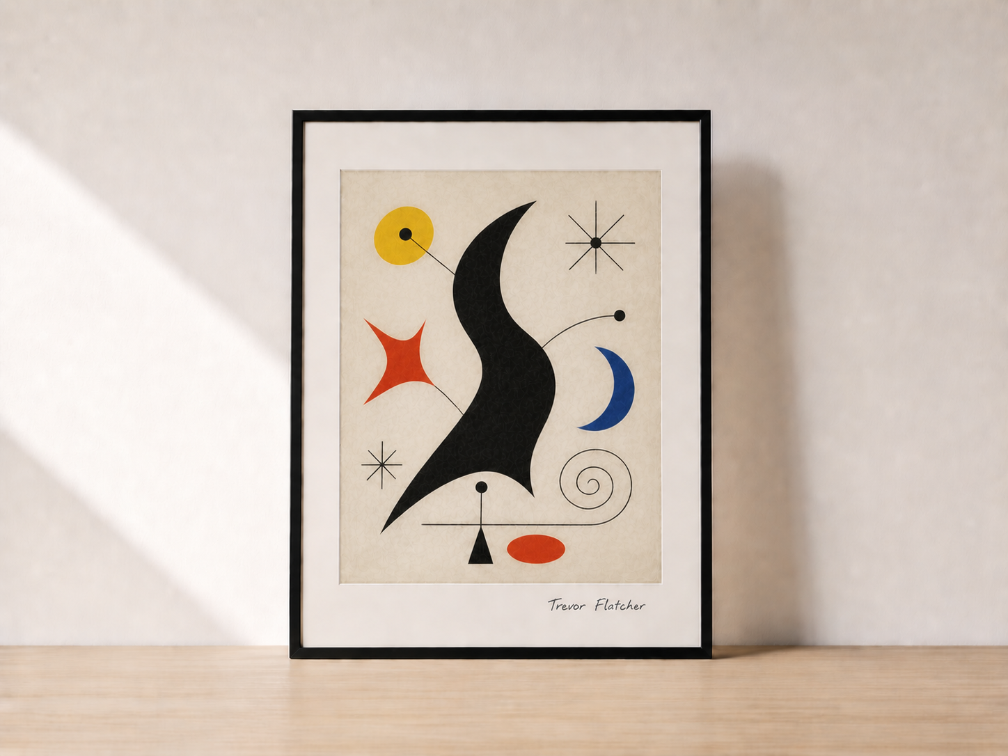 Abstract art in minimalist setting