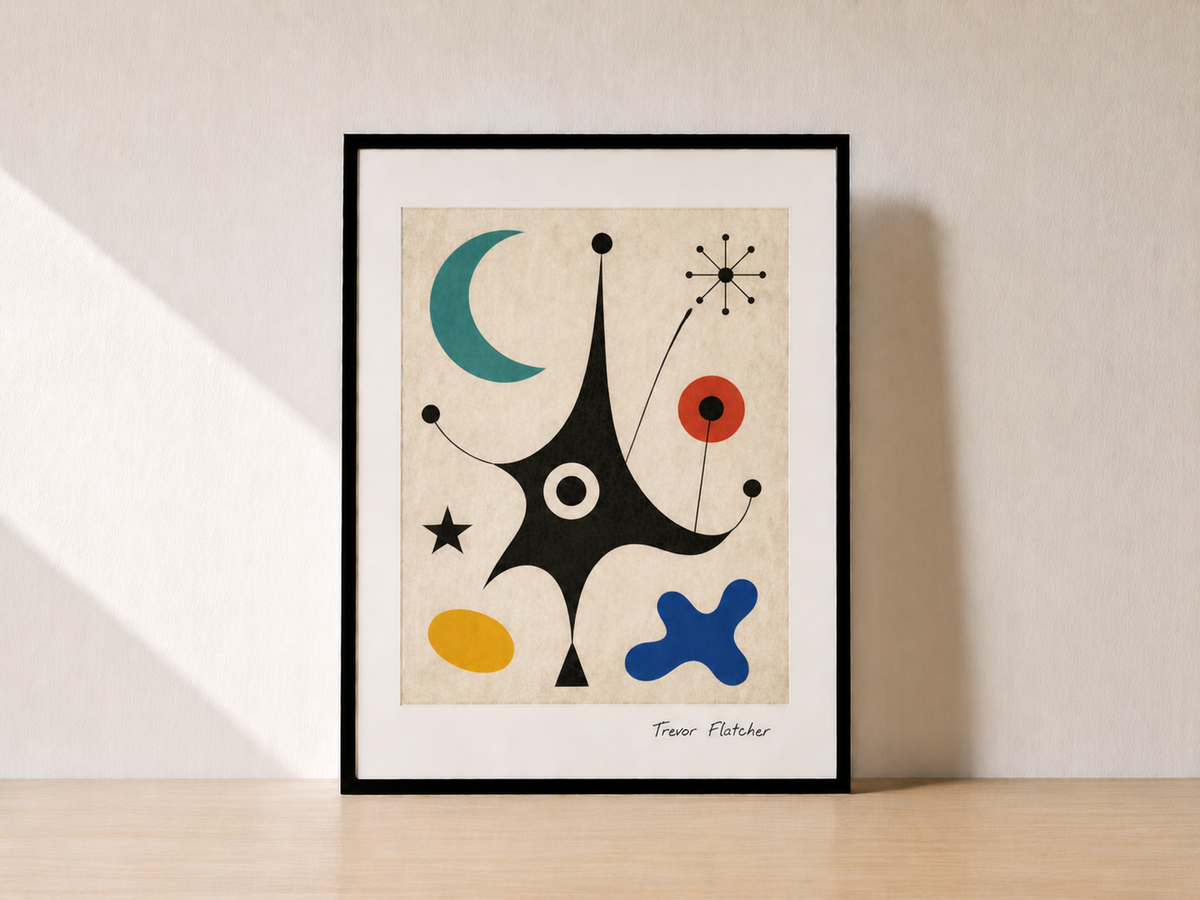 Abstract art on minimalist tabletop (2)