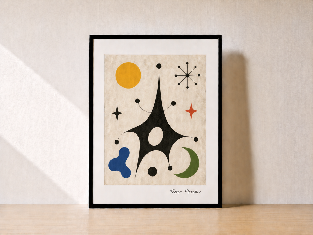 Abstract geometry on minimalist backdrop