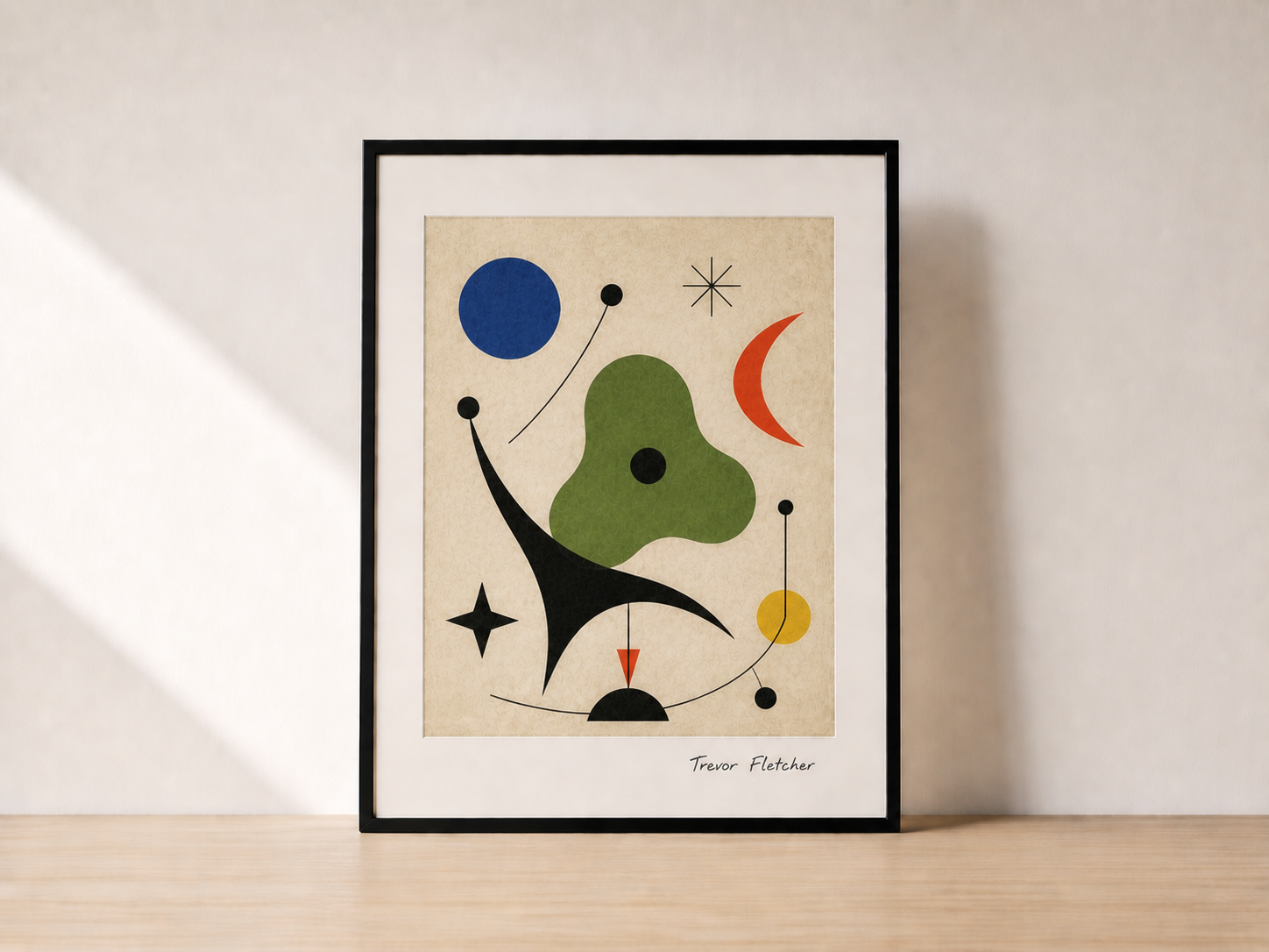 Abstract shapes on a minimalist desk