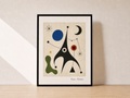 Minimalist abstract art on wood table