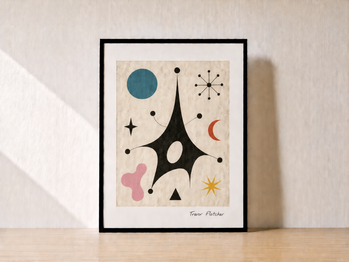 Modern abstract art in warm light