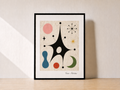 Modern abstract art on wooden table